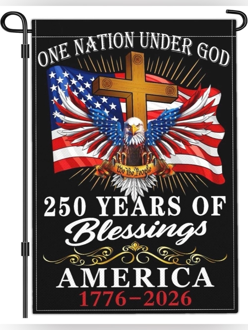Patriotic Double-Sided Garden Flag